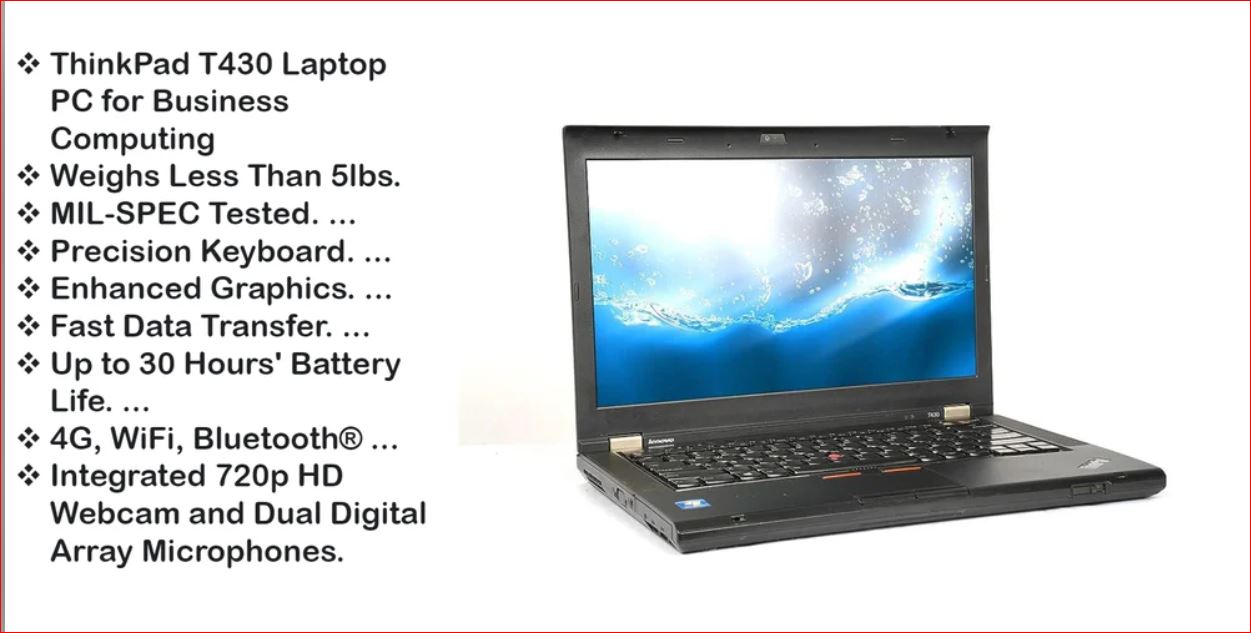 (Refurbished) Lenovo ThinkPad T430-i7-8 GB-320 GB 14- inch Laptop (3rd Gen Corei7/8GB/500GB/Windows 10/Integrated Graphics), Black - Image 5